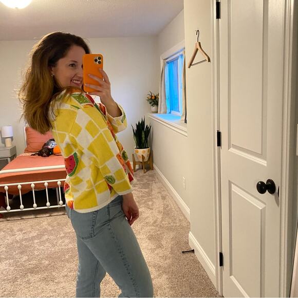 Vintage Susan Bristol Fruit Beaded Sweater Medium - Picture 4 of 13